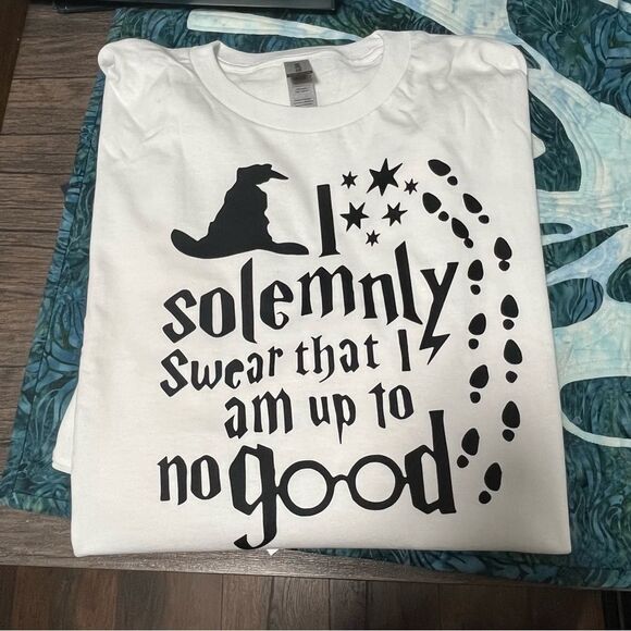 Harry Potter I Solemnly Swear i am up to no good NEW white short sleeve shirt - Picture 2 of 4